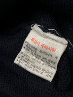 Vintage Fila Navy Blue Embossed Big Logo Knit Crewneck Sweater - M