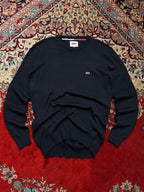 Tommy Jeans Navy Blue Cotton Crewneck Sweater - M