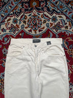 Vintage Versace Jeans Couture Medusa Button Ittierre White Denim JEANS - 30