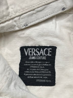 Vintage Versace Jeans Couture Medusa Button Ittierre White Denim JEANS - 30