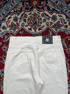 Vintage Versace Jeans Couture Medusa Button Ittierre White Denim JEANS - 30