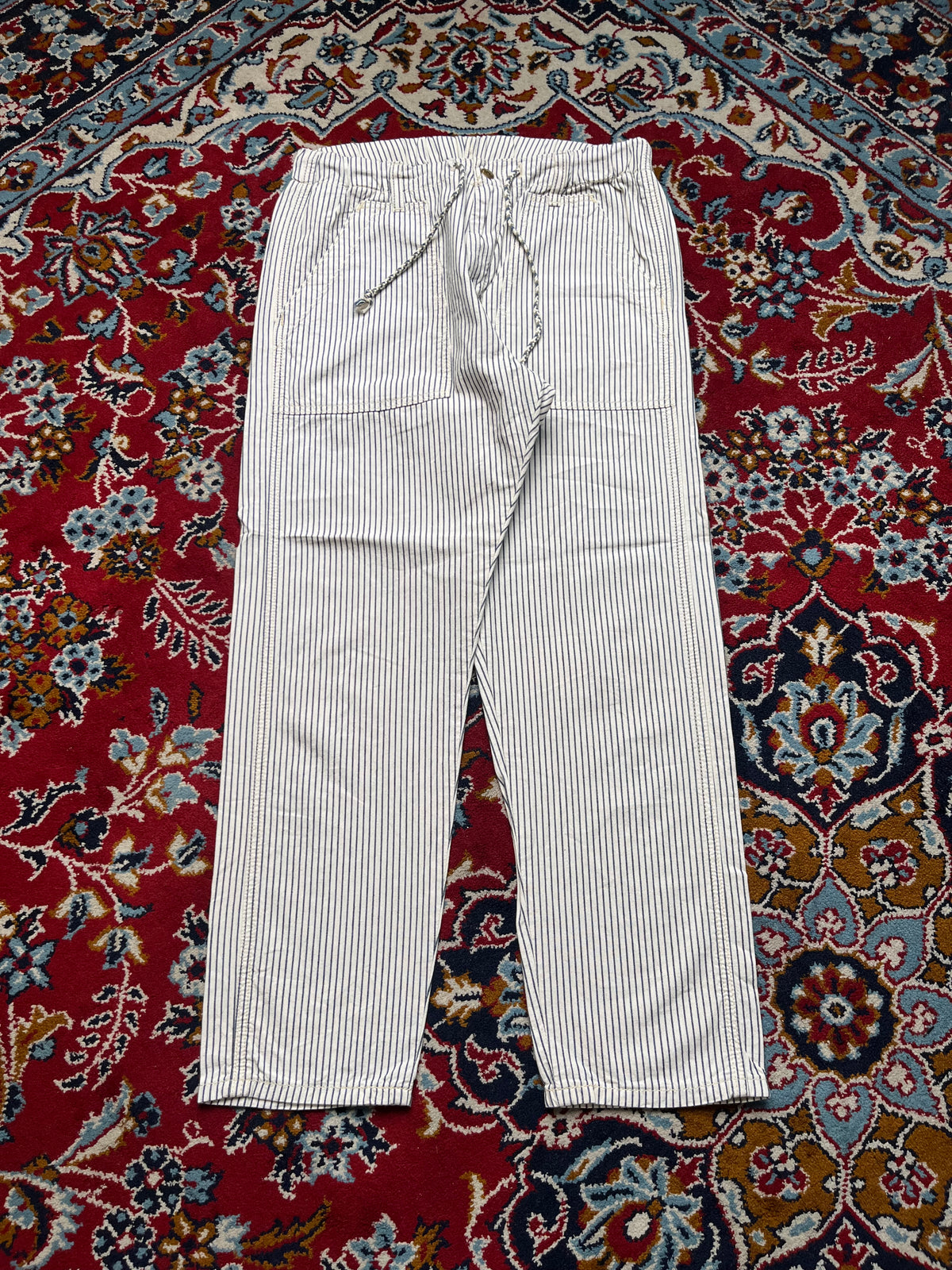 Vintage Lee Hickory Stripe Relaxed Fit Trousers - 28