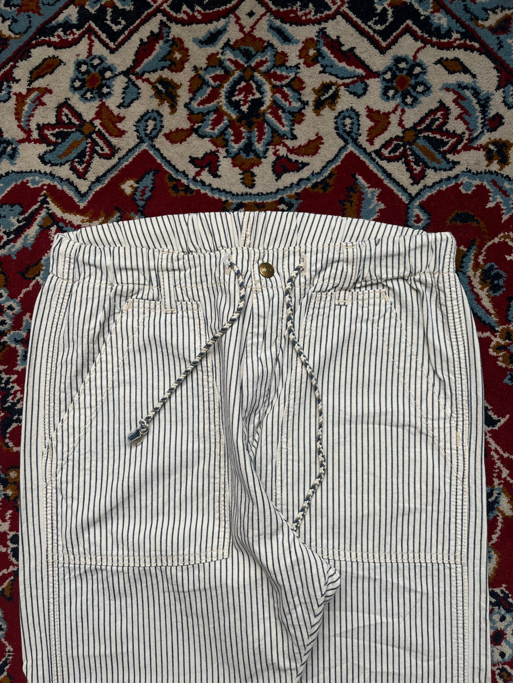 Vintage Lee Hickory Stripe Relaxed Fit Trousers - 28
