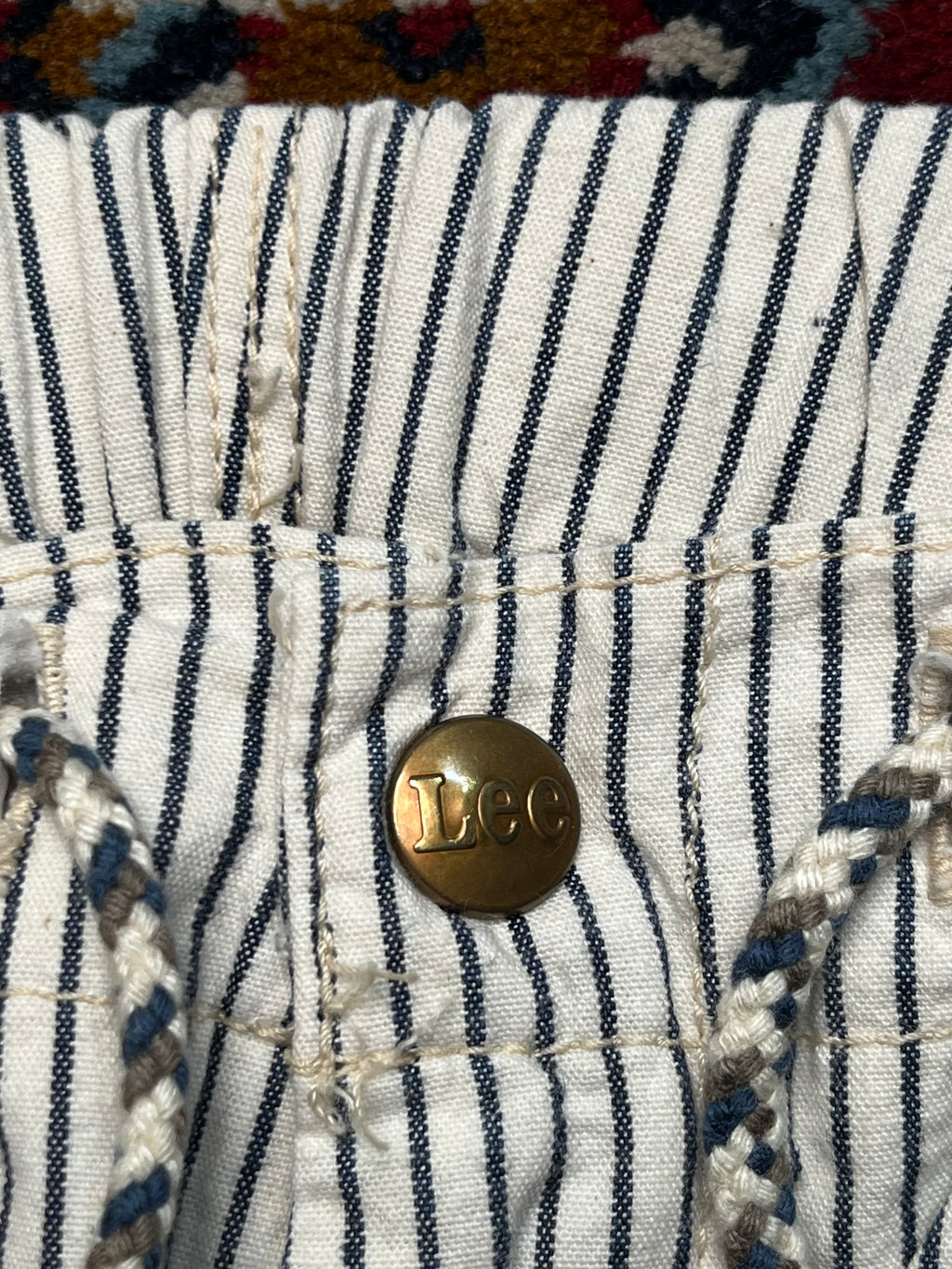 Vintage Lee Hickory Stripe Relaxed Fit Trousers - 28