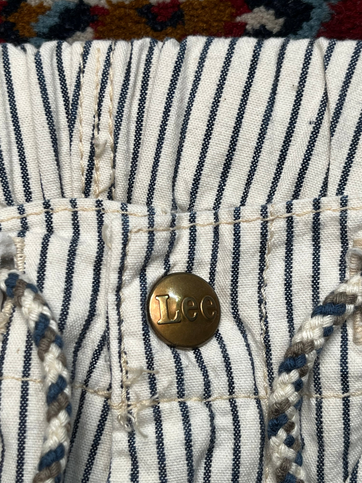 Vintage Lee Hickory Stripe Relaxed Fit Trousers - 28