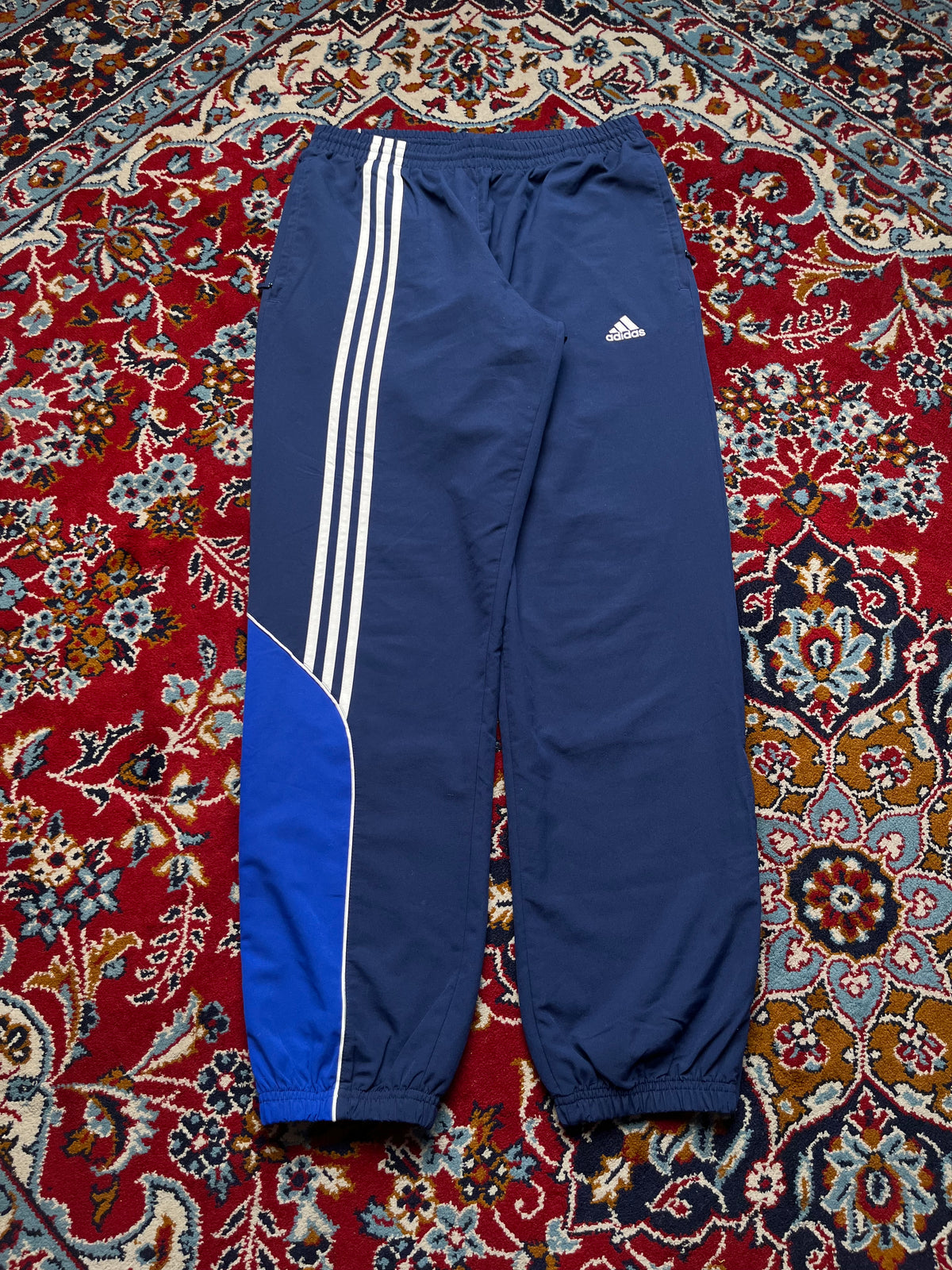 Adidas Vintage Colorblock 3-Stripes Mesh Lined Ankle Zip Track Pants - 30