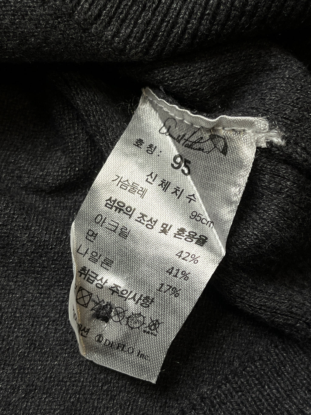Arnold Palmer Charcoal Grey Acrylic Cotton Blend Knit Polo Shirt - M