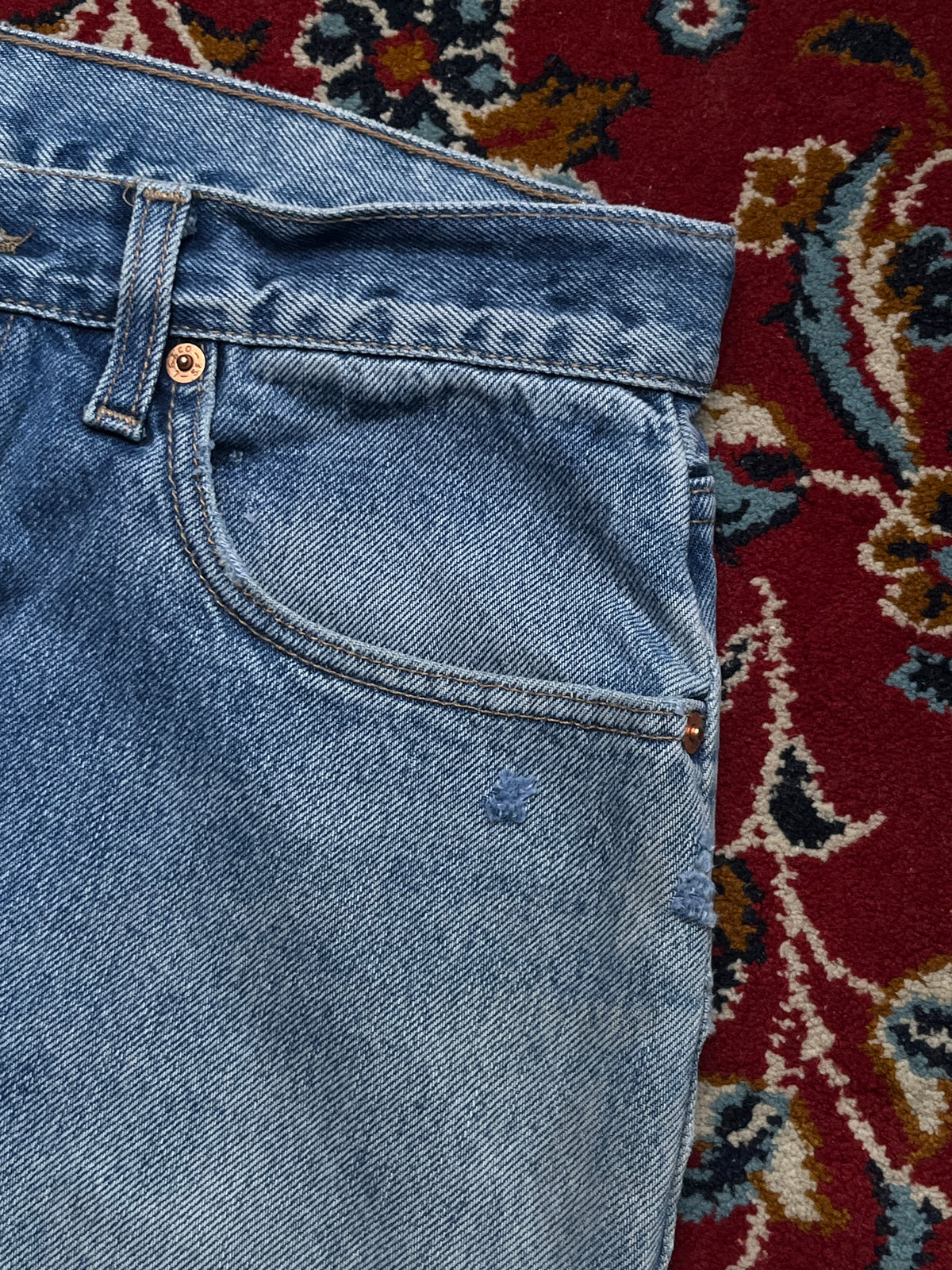 Vintage Levis 618 Orange Tab Straight Fit Light Washed JEANS - 30