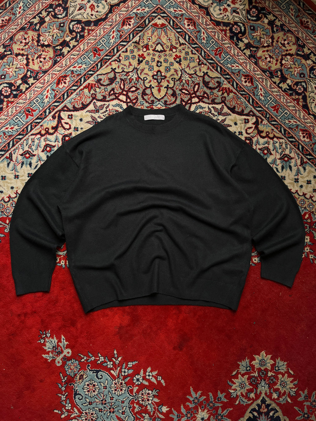 8 Seconds Black Acrylic Cotton Blend Crewneck Sweater - M