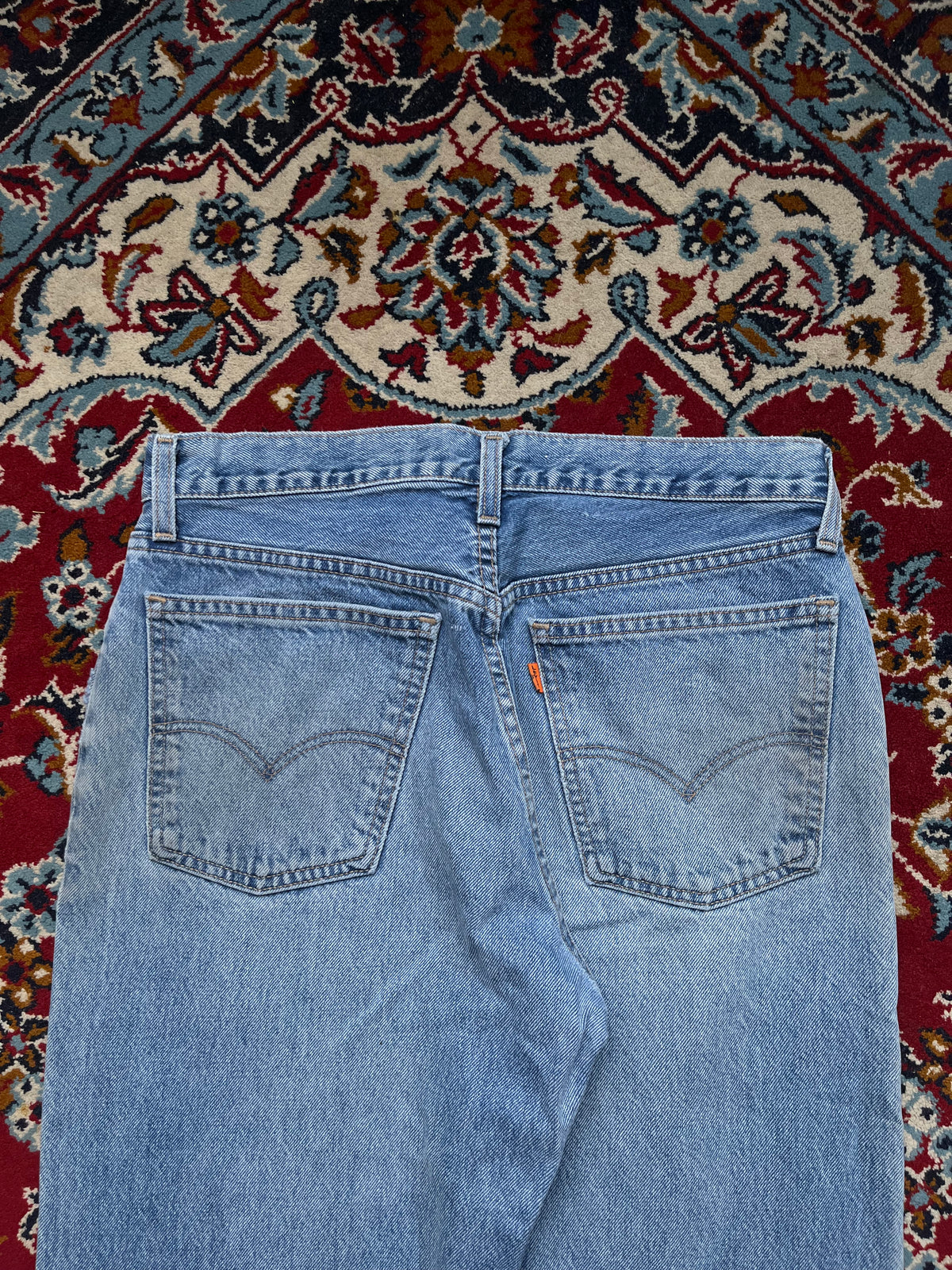 Vintage Levis 618 Orange Tab Straight Fit Light Washed JEANS - 30