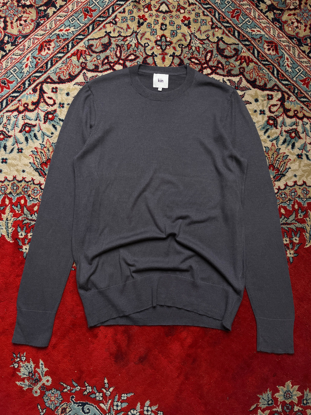 Kin Charcoal Grey Merino Wool Crewneck Sweater - M