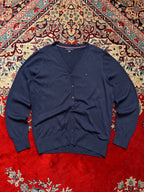 Tommy Hilfiger Navy Blue V-Neck Knit Cardigan - M