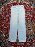 Vintage Wrangler Model 2000 High Rise Straight Fit Heavyweight Light Washed JEANS - 30