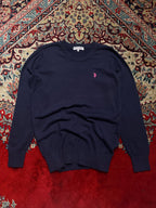U.S. Polo Assn. Navy Blue Cotton Crewneck Sweater - M
