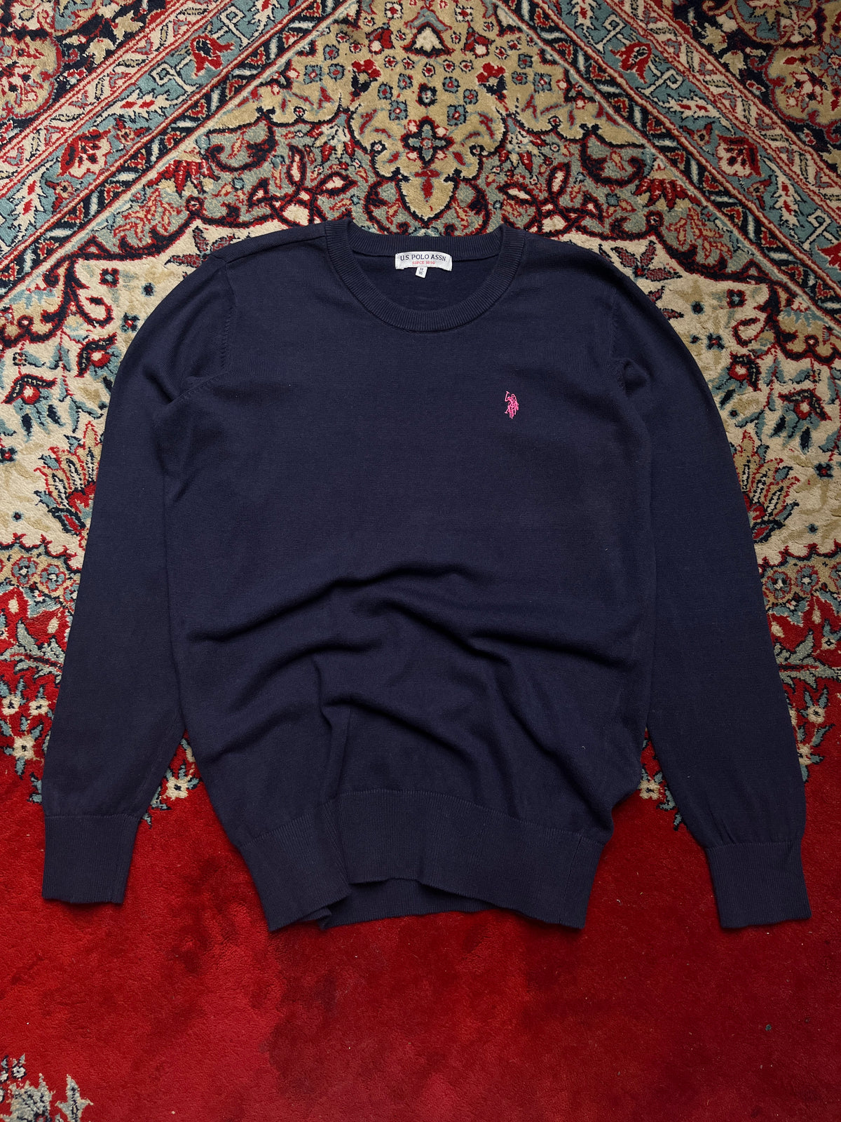 U.S. Polo Assn. Navy Blue Cotton Crewneck Sweater - M