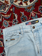 Vintage Wrangler Model 2000 High Rise Straight Fit Heavyweight Light Washed JEANS - 30