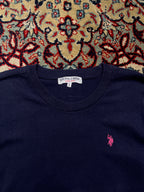 U.S. Polo Assn. Navy Blue Cotton Crewneck Sweater - M