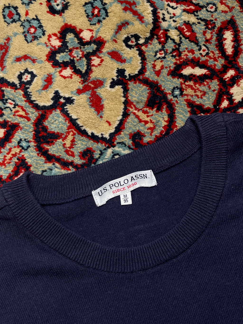 U.S. Polo Assn. Navy Blue Cotton Crewneck Sweater - M