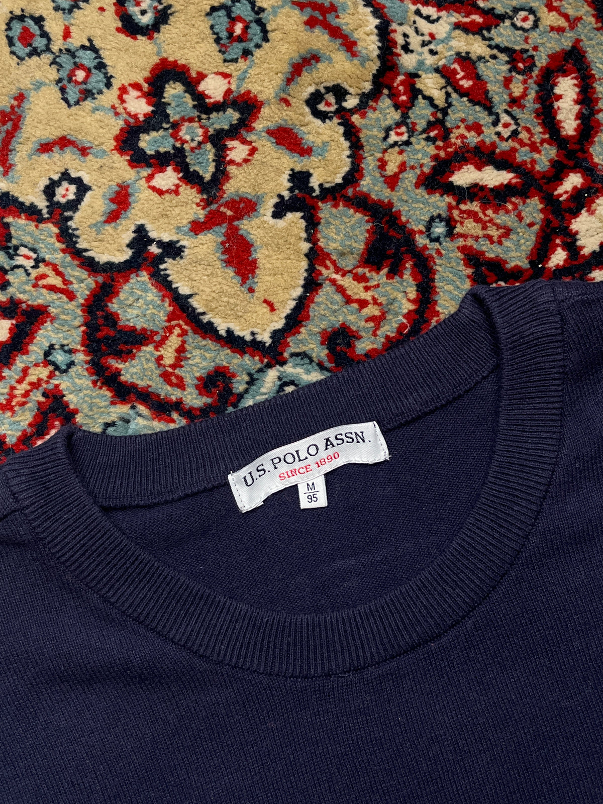 U.S. Polo Assn. Navy Blue Cotton Crewneck Sweater - M
