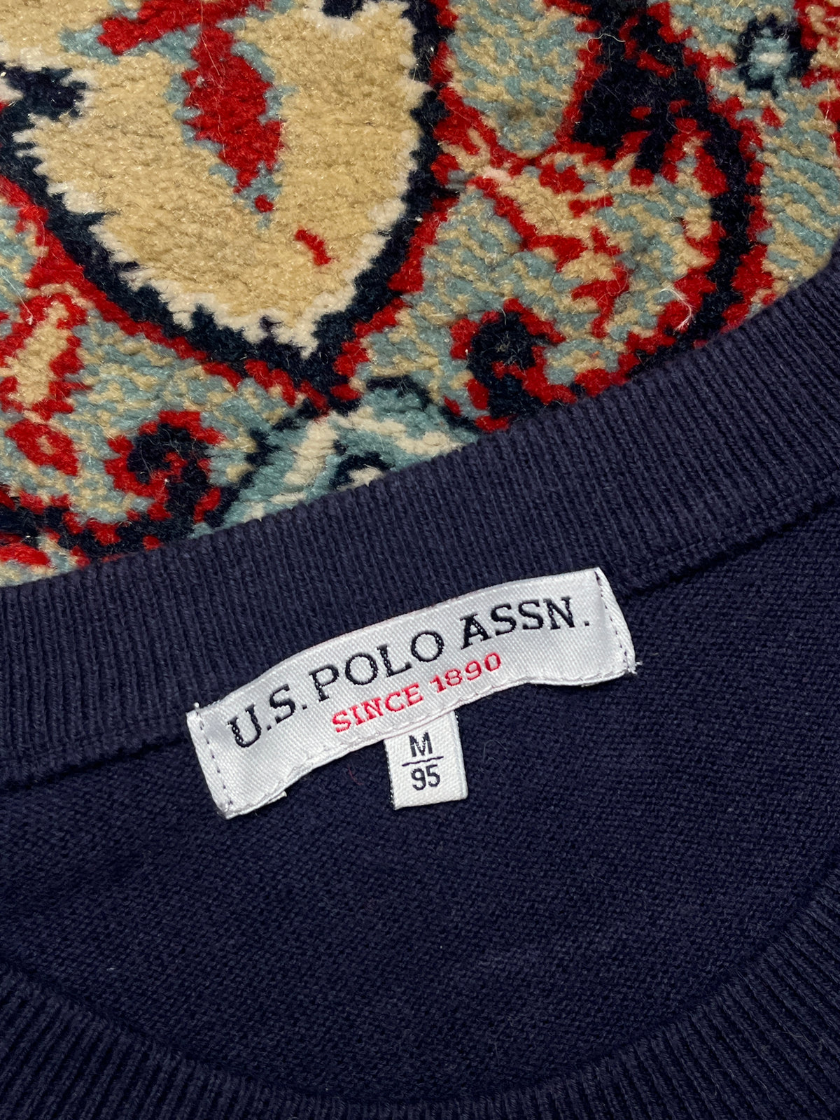 U.S. Polo Assn. Navy Blue Cotton Crewneck Sweater - M