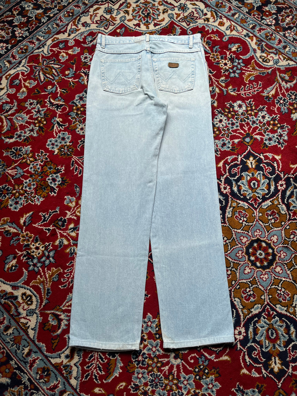 Vintage Wrangler Model 2000 High Rise Straight Fit Heavyweight Light Washed JEANS - 30