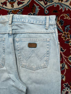 Vintage Wrangler Model 2000 High Rise Straight Fit Heavyweight Light Washed JEANS - 30