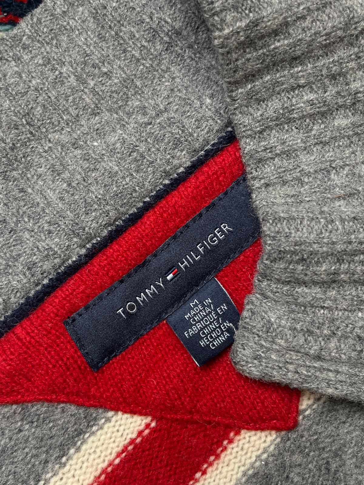Tommy Hilfiger Striped Lambswool Full Zip Knit Cardigan - M