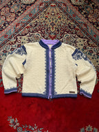 Dale Casual Women Cream Nordic Fair Isle Knit Jacket - M