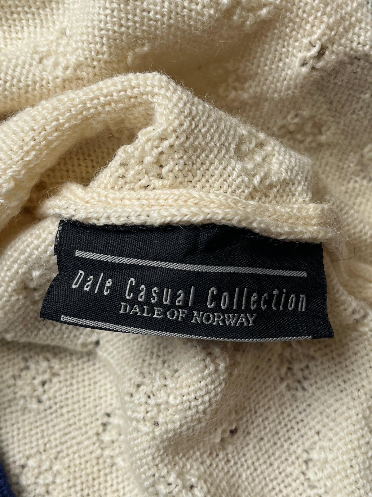 Dale Casual Women Cream Nordic Fair Isle Knit Jacket - M