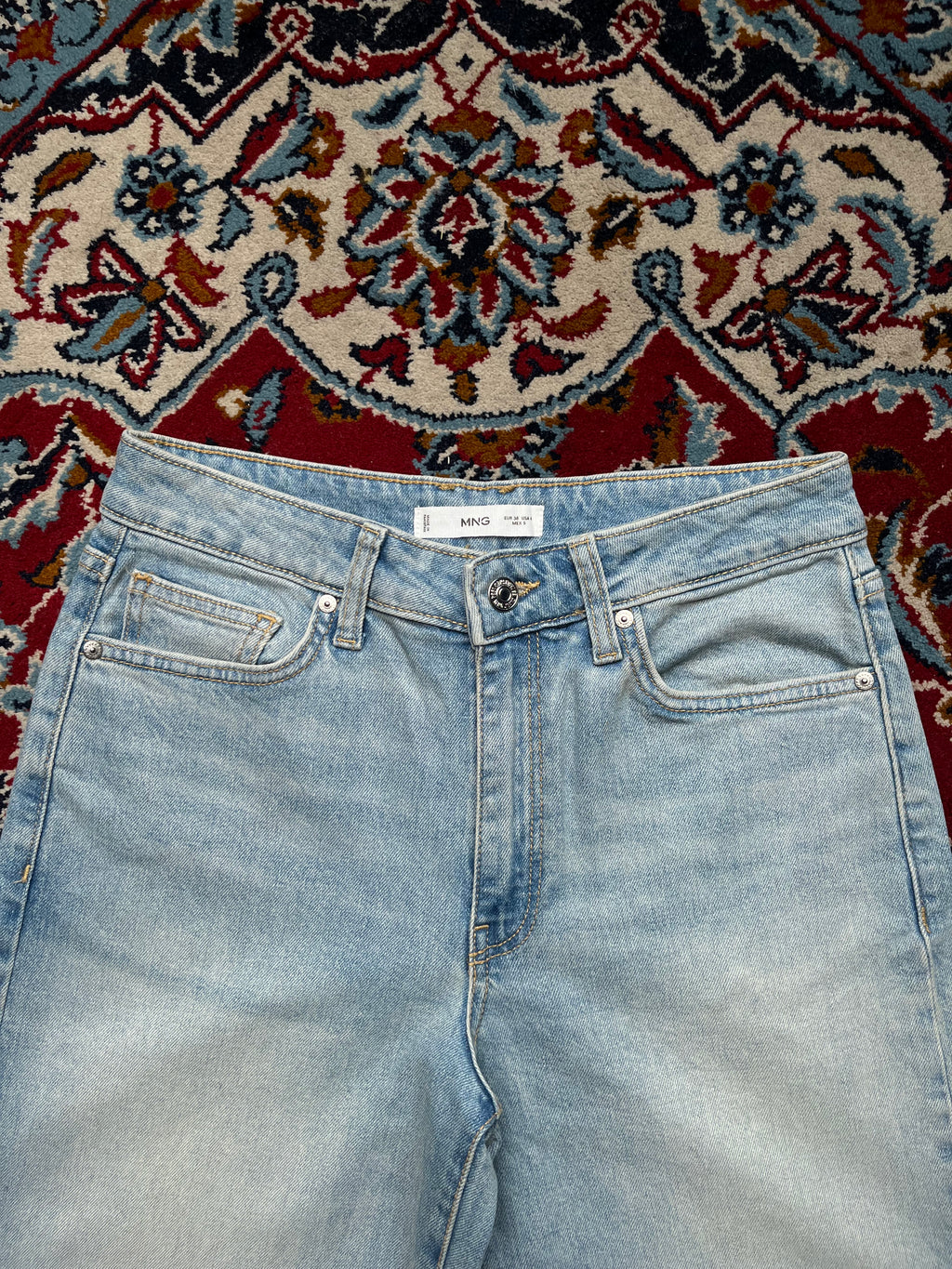 Mango MNG High Rise Baggy Fit Light Washed JEANS - 28