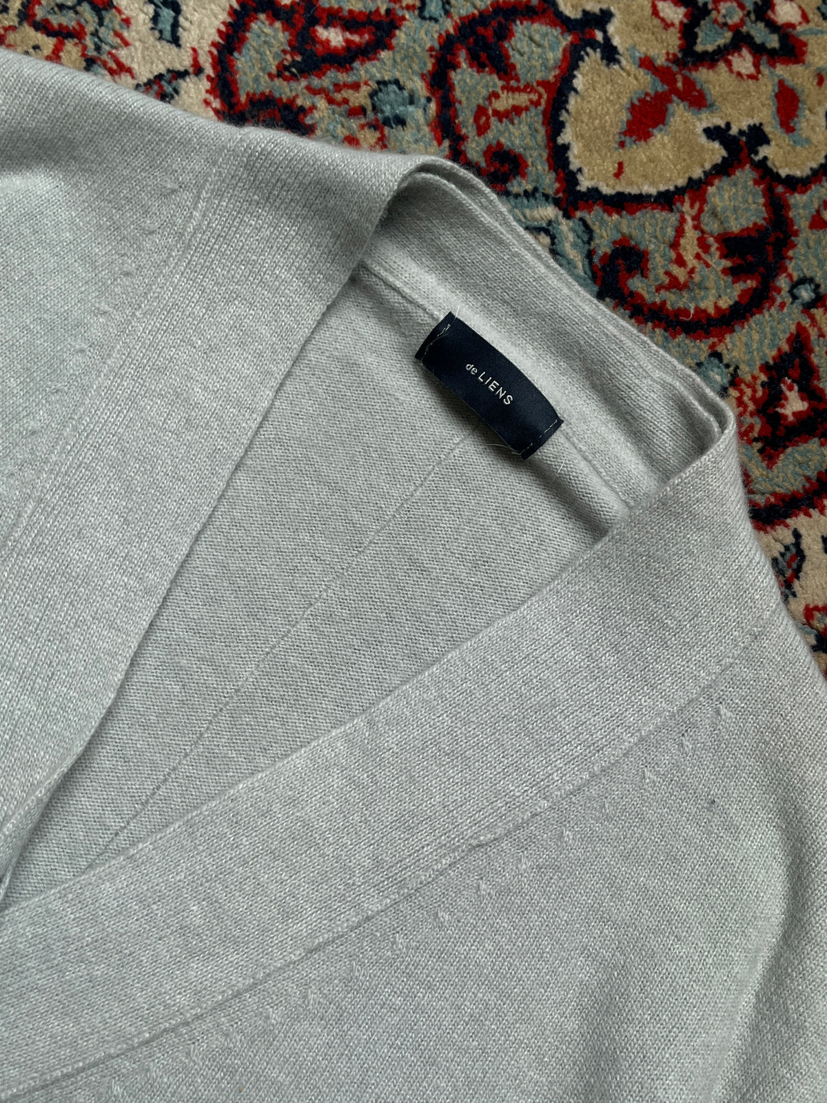 Salon de Liens Light Grey Wool Cashmere Knit Cardigan - L