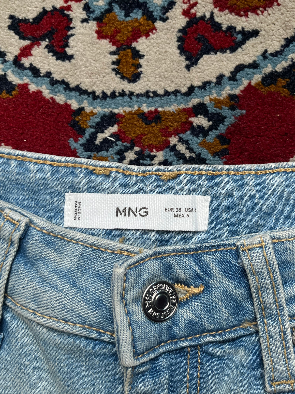 Mango MNG High Rise Baggy Fit Light Washed JEANS - 28