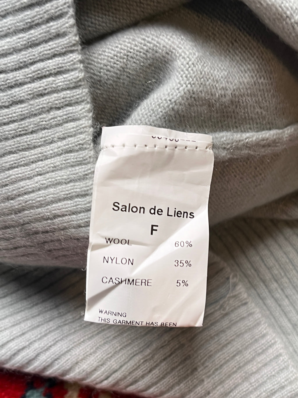 Salon de Liens Light Grey Wool Cashmere Knit Cardigan - L