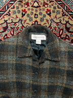 Jones New York Plaid Wool Button Front Tweed Jacket - M