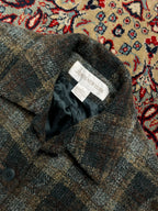 Jones New York Plaid Wool Button Front Tweed Jacket - M