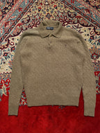 NII New York Brown Cable Knit Button Polo Collar Sweater -  S
