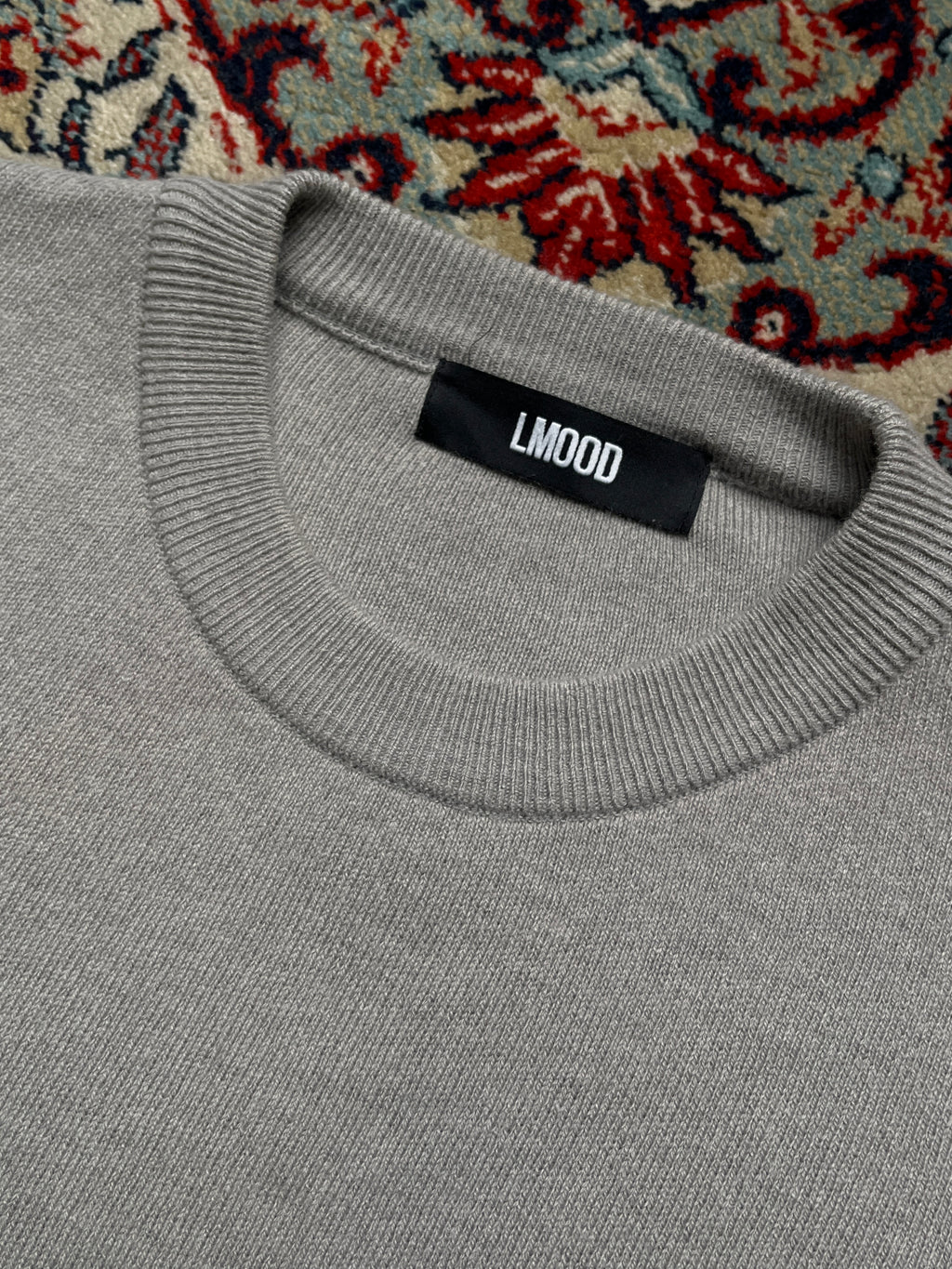 LMOOD Korea Grey Wool Knit Crewneck Sweater - L