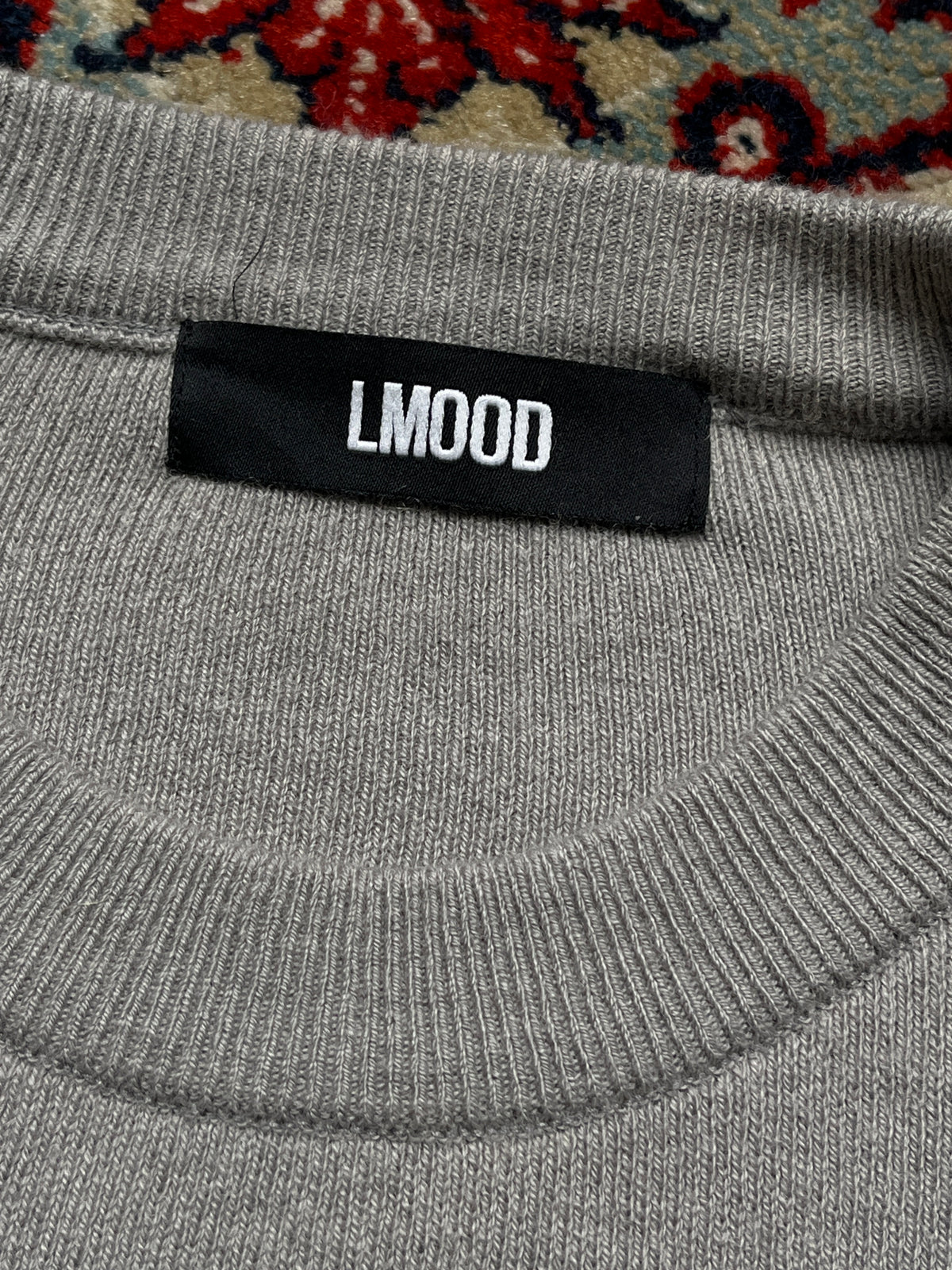 LMOOD Korea Grey Wool Knit Crewneck Sweater - L