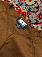 DKNY Donna Karan Women Brown Wool Knit Button Front Cardigan - M