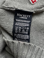 Hackett London Grey Cotton Union Jack Knit Crewneck Sweater - S