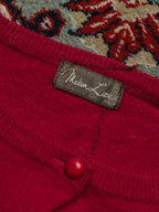 Vintage Madam Luce Red Fine Knit Button Front Cardigan - M