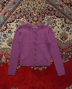MIJOO Purple Cable Knit Flecked Cardigan - S