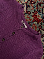 MIJOO Purple Cable Knit Flecked Cardigan - S