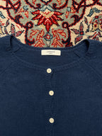 LOVE&HATE Seoul Navy Blue Cropped Knit Cardigan - M