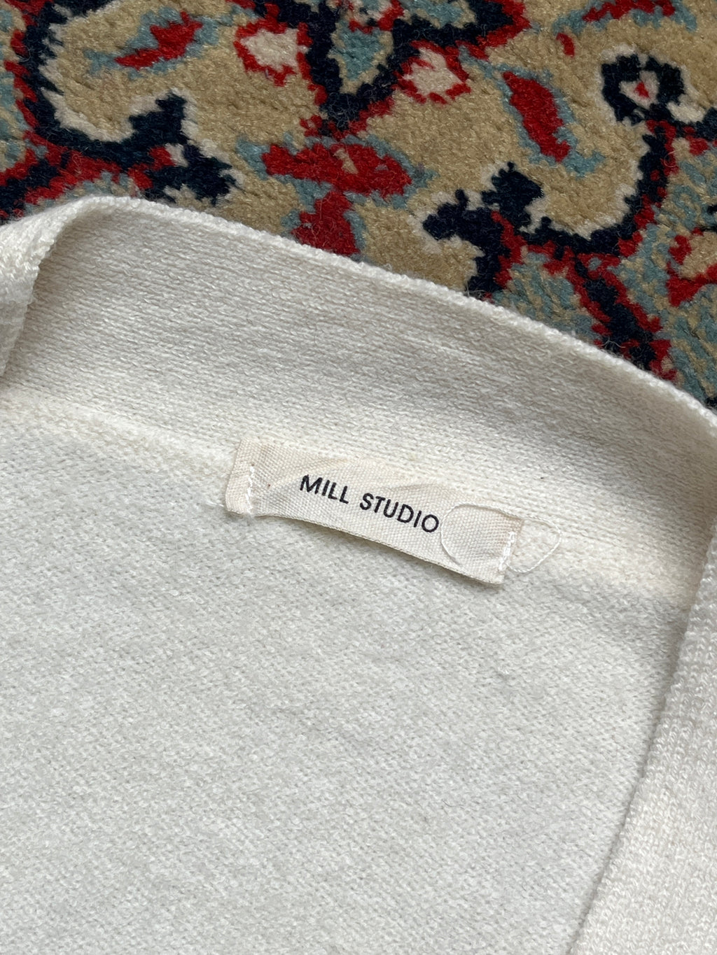 MILL STUDIO Off White Cashmere Blend Knit Cardigan - XL