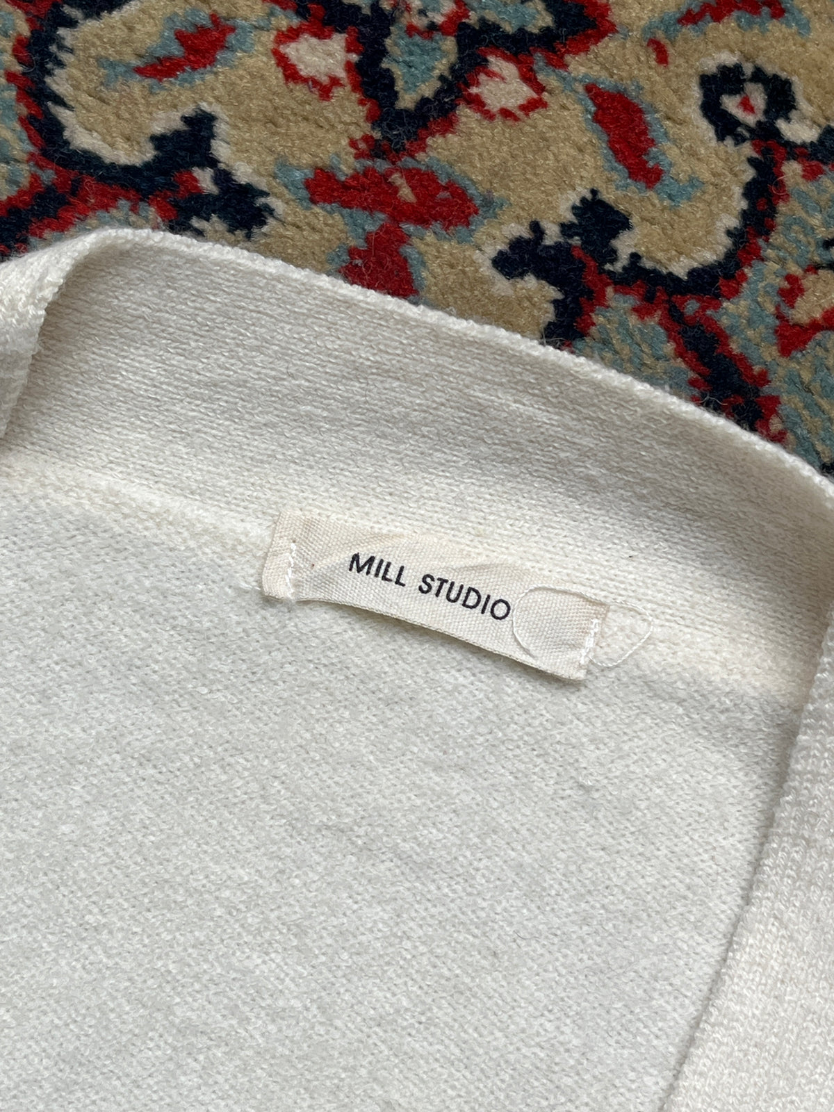 MILL STUDIO Off White Cashmere Blend Knit Cardigan - XL