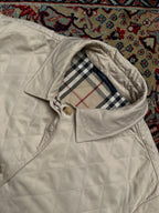 Burberry London Beige Nova Check Lined Diamond Quilted Short Trench Coat - M