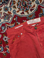 Jacob Cohen Rare Luxury Handmade Italian Salmon Red Straight Fit Jeans - 34
