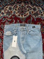 Vintage Versace Jeans Couture Patchwork Spellout Light Washed Jeans - 32