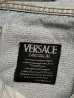 Vintage Versace Jeans Couture Patchwork Spellout Light Washed Jeans - 32